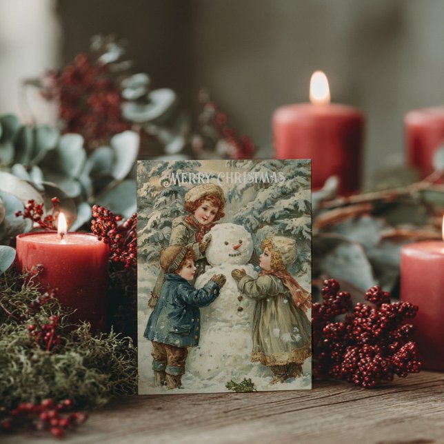 Postale Carte de Noël victorienne vintage (Créateur téléchargé)