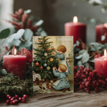 Carte de Noël victorienne vintage