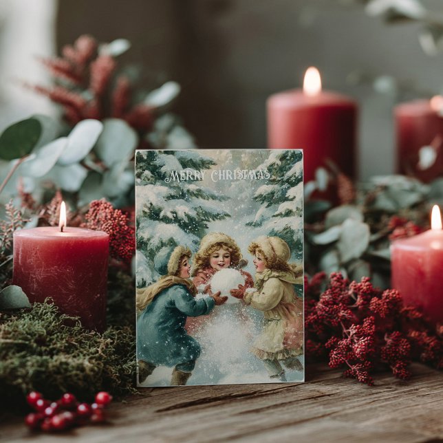 Postale Carte de Noël victorienne vintage (Créateur téléchargé)