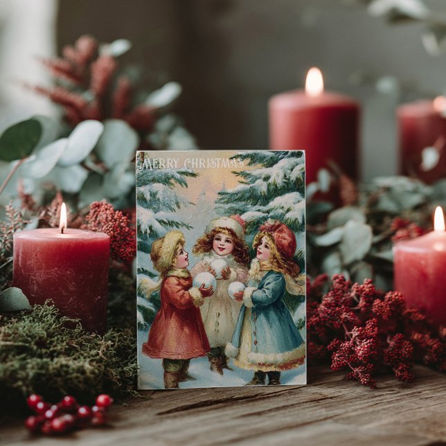 Postale Carte de Noël victorienne vintage (Créateur téléchargé)
