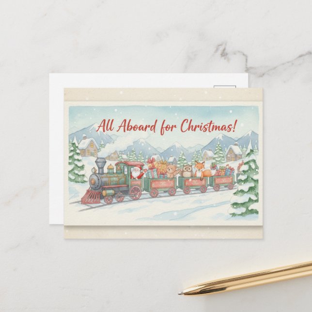 Postale Carte de Noël vintage (Devant/Arrière en situation)