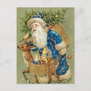 Postale Carte de Noël vintage antique Père Noël