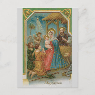 Postale Carte de Noël vintage de la Nativité du Christ