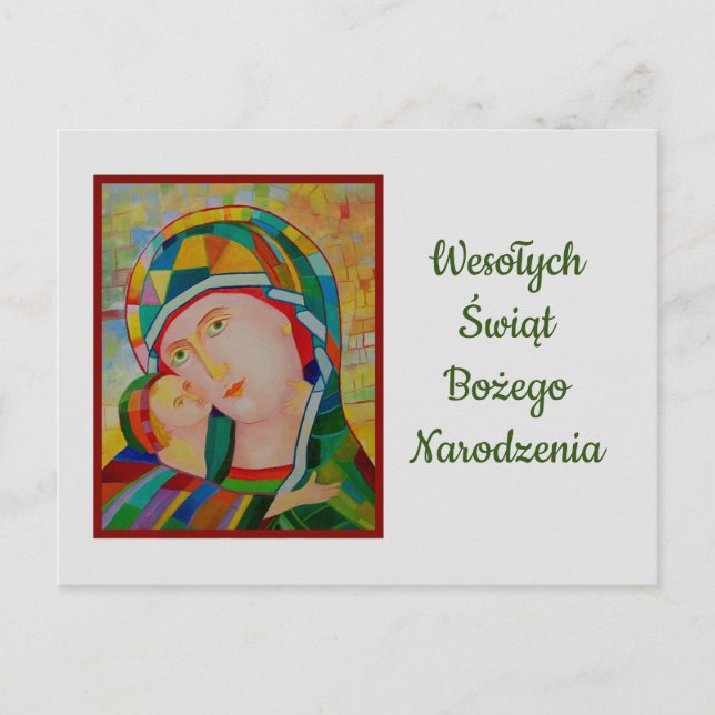 Postale Carte de Noël Wesołych Świąt Bożego Narodzenia (Devant)