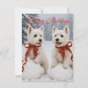 Postale Carte de Noël Westie - Carte de vacances