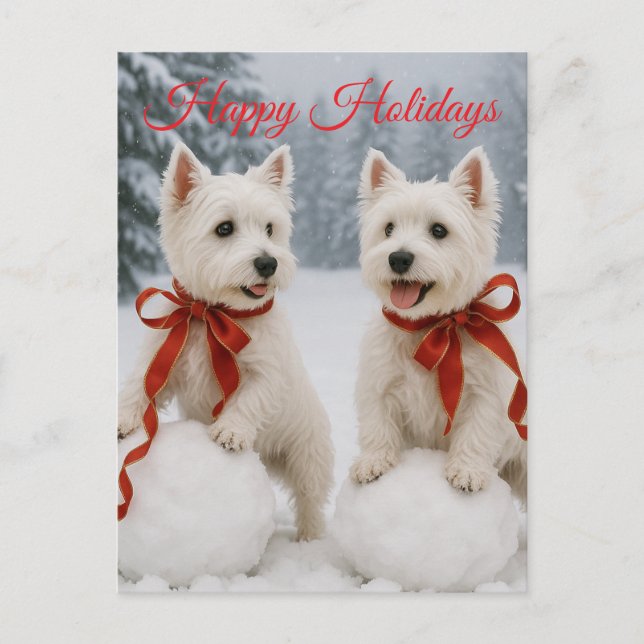 Postale Carte de Noël Westie - Carte de vacances (Devant)