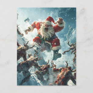 Postale Carte de Noël zombie joyeuse
