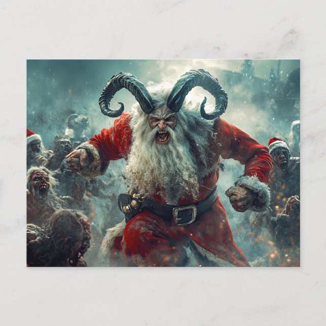 Postale Carte de Noël Zombie Joyeuse (Devant)