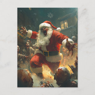 Postale Carte de Noël zombie joyeuse