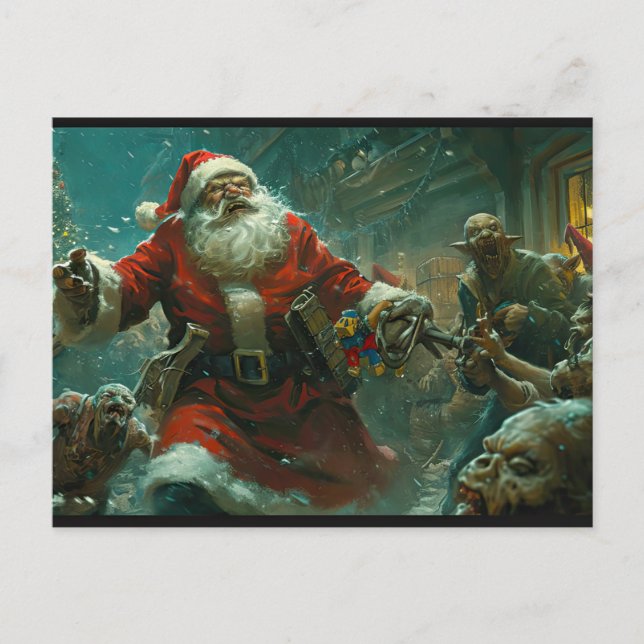 Postale Carte de Noël zombie joyeuse (Devant)