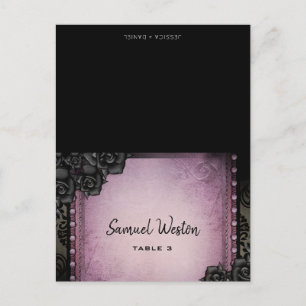 Postale Carte de nom d'invité imprimée Violet gothique
