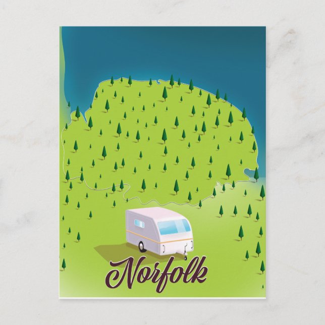 Postale Carte de Norfolk Caravan (Devant)