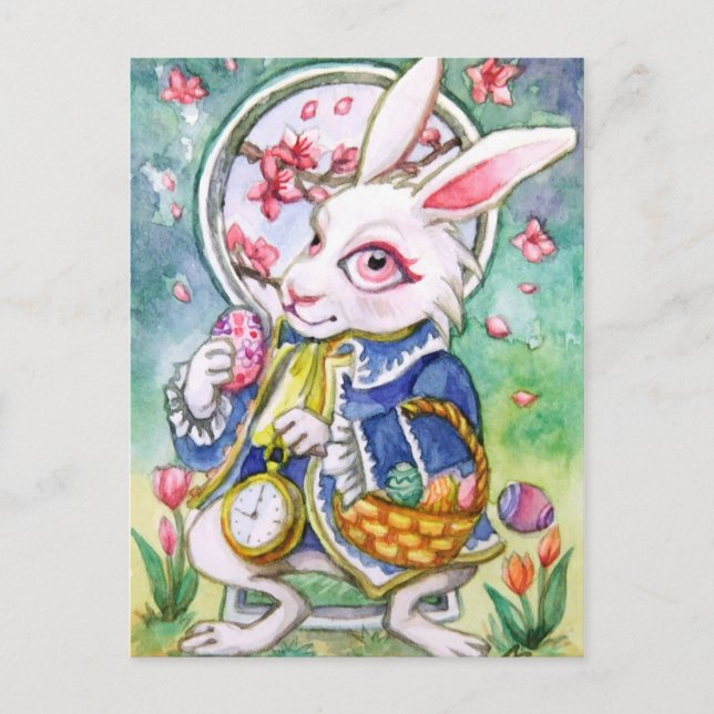 Postale Carte de note de lapin de Pâques (Devant)