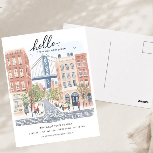 Postale Carte de notification de déménagement à Brooklyn (Créateur téléchargé)