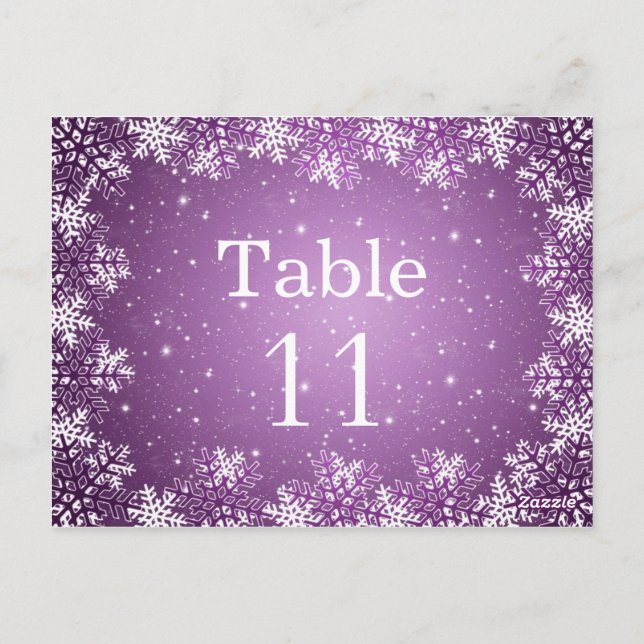 Postale Carte de numéro de la table du mariage blanc viole (Dos)