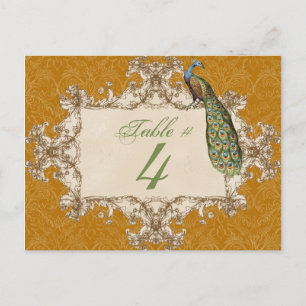 Postale Carte de numéro de table, Peacock & Etchs vintage