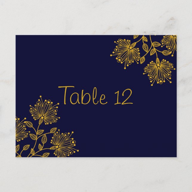 Postale Carte de numéro de tableau de Mariage de la marine (Devant)