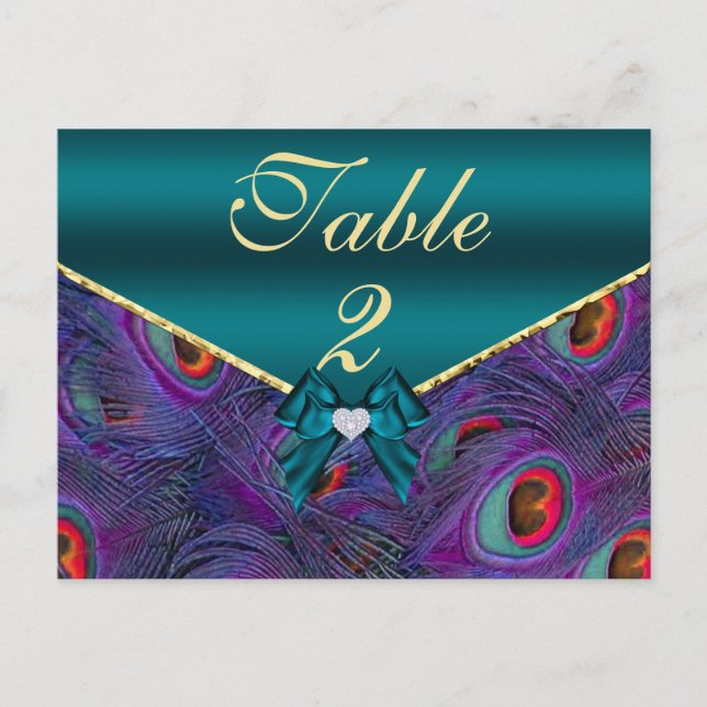 Postale Carte de numéro de tableau de plum turquoise (Devant)
