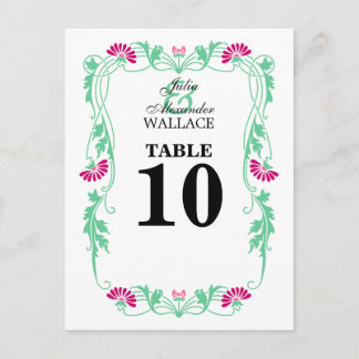 Postale Carte de numéro de tableau pour les fleurs et les