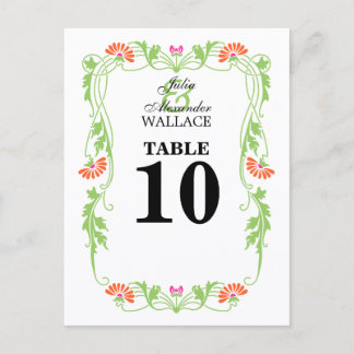Postale Carte de numéro de tableau pour les fleurs et les