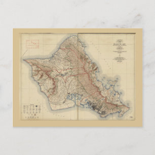 Postale Carte de Oahu, Hawaii (1938)