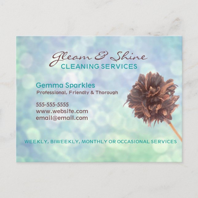 Postale Carte de paiement Blue Cleaning Services Business (Devant)