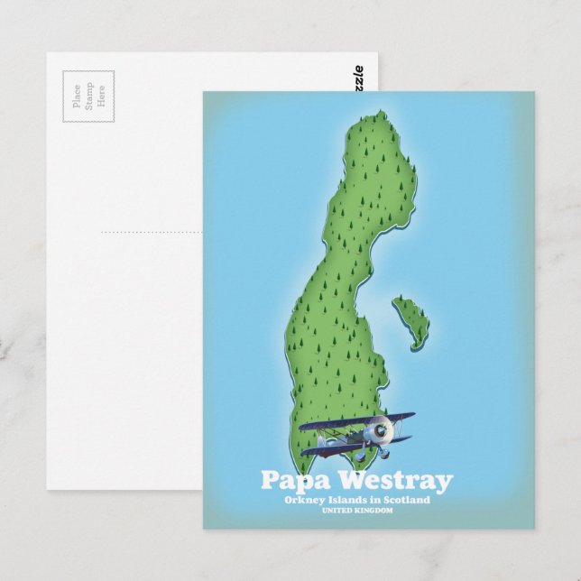 Postale Carte de Papa Westray Écosse. (Devant / Derrière)