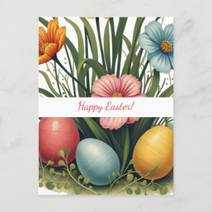 Postale Carte de Pâques aux couleurs pastel