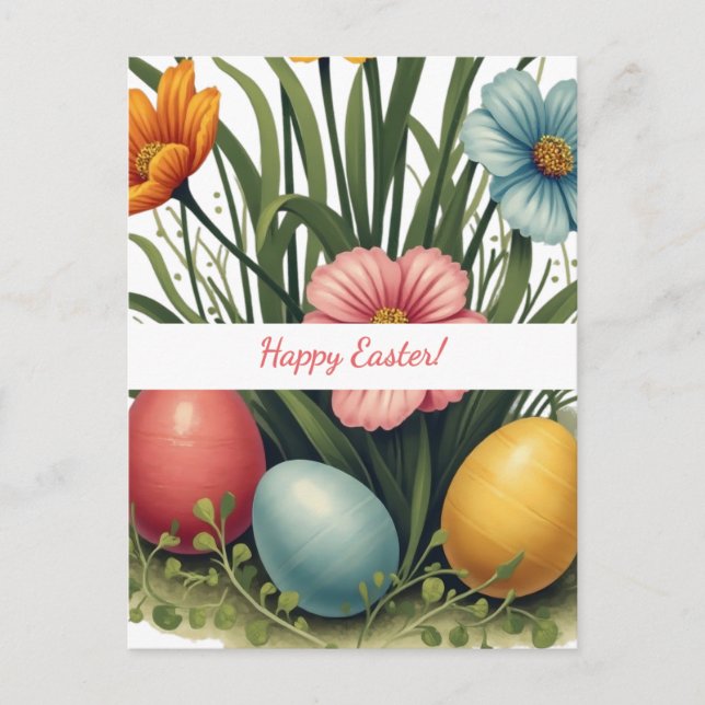 Postale Carte de Pâques aux couleurs pastel (Devant)