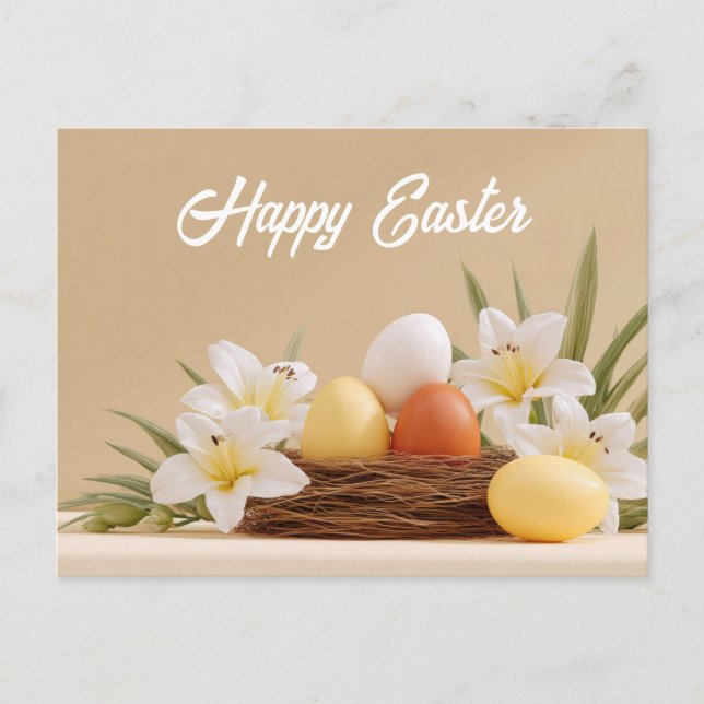 Postale Carte de Pâques avec oeufs de Pâques (Devant)