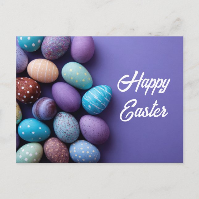 Postale Carte de Pâques avec oeufs de Pâques (Devant)