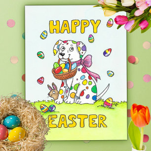 Postale Carte de Pâques dalmatien joyeuse