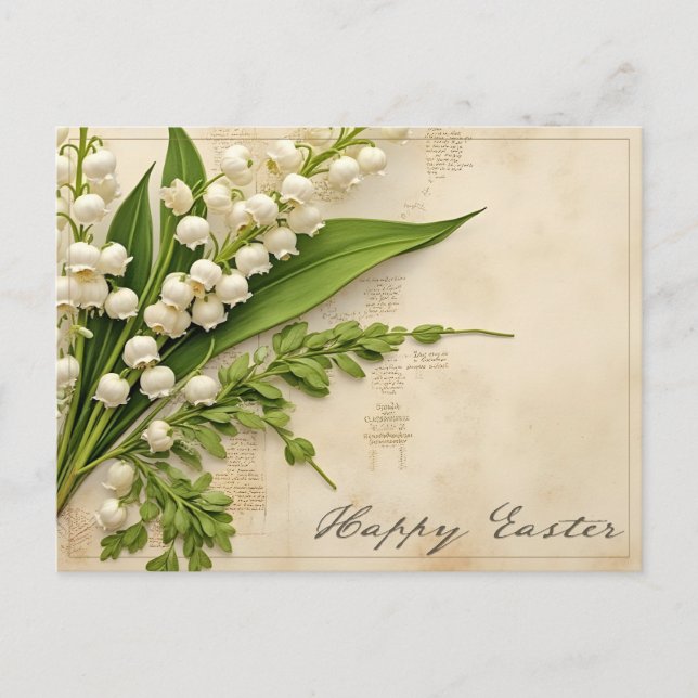 Postale Carte de Pâques Muguet Élégante (Devant)