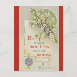 Postale Carte de Pâques vintage verset biblique Sois de bo