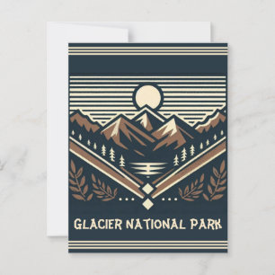 Postale Carte de parc national Glacier Classic/vintage