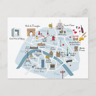 Postale Carte de Paris