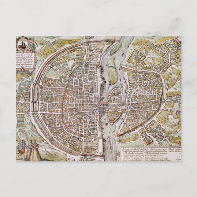 POSTALE CARTE DE PARIS, 1581 (Devant)
