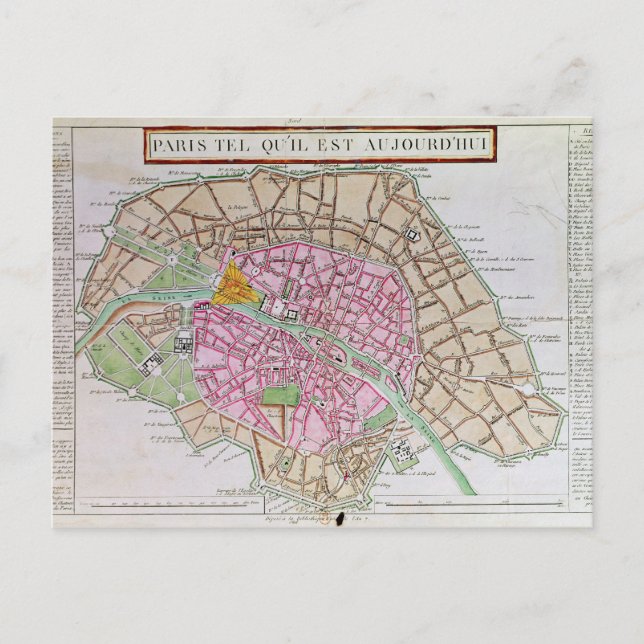 Postale Carte de Paris, juin 1800 (Devant)