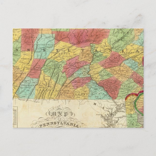 Postale Carte De Pennsylvanie New Jersey Et Delaware (Devant)