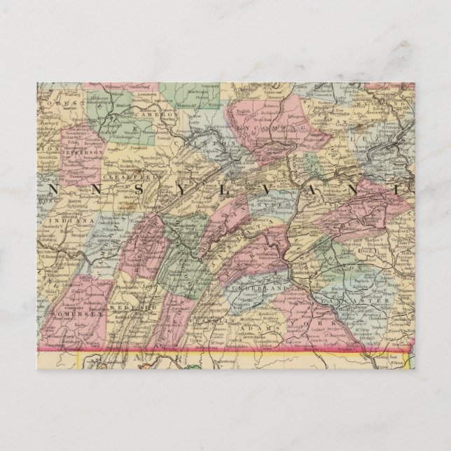 Postale Carte de Pennsylvanie par Mitchell (Devant)