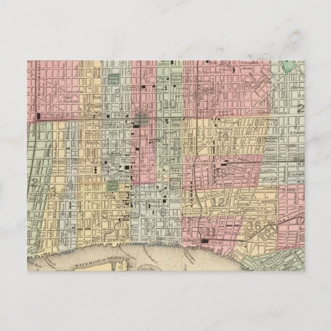 Postale Carte de Philadelphie par Mitchell (Devant)