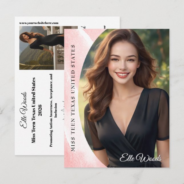 Postale Carte de photo de glace de marbre Pageant Autograp (Devant / Derrière)