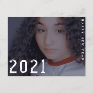 Postale Carte de photo minimale Nouvel An 2021