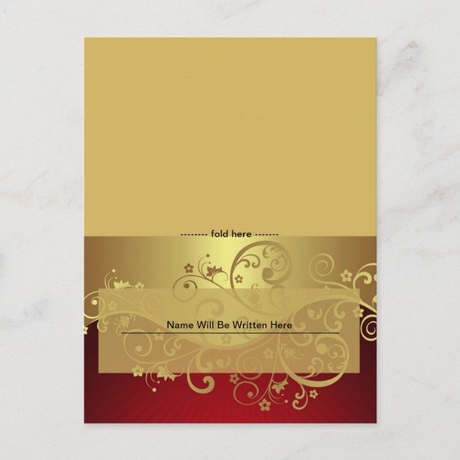Postale Carte de place Red Swirl (Devant)