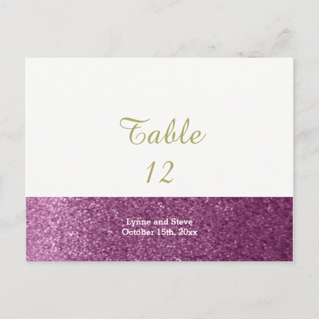 Postale Carte de placement de table à paillettes fausses v (Devant)