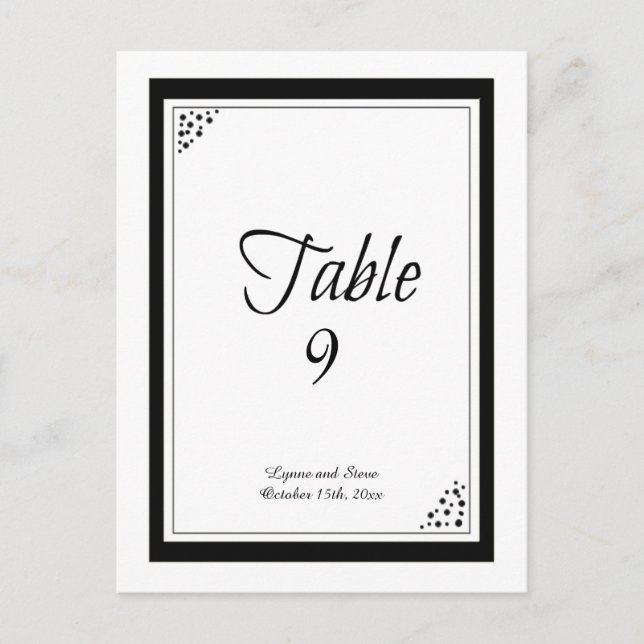 Postale Carte de placement de table à points de bordure no (Devant)