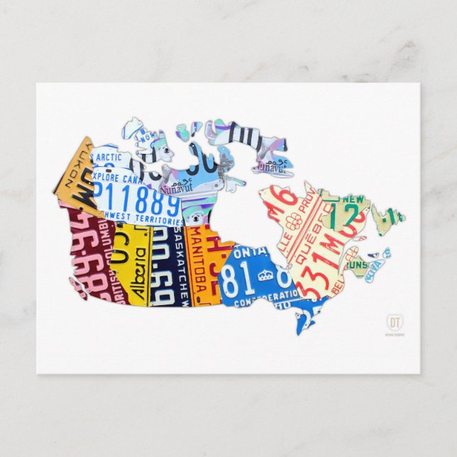 Postale Carte de plaque de licence du Canada sur carte pos (Devant)