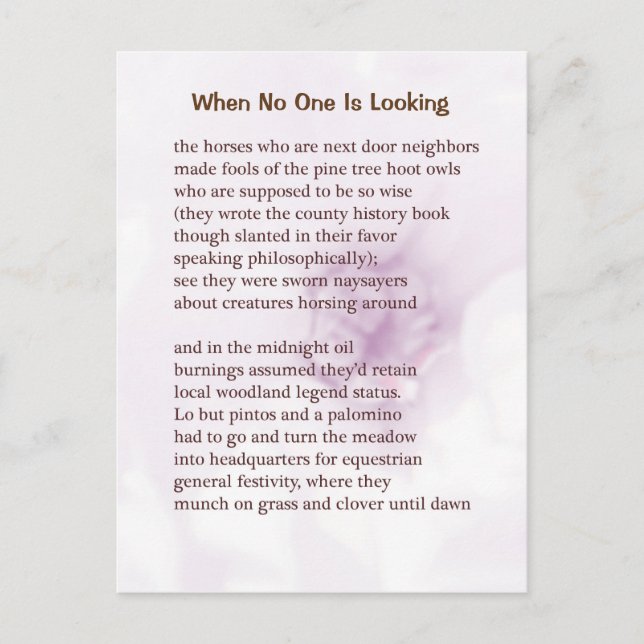 Postale Carte de poème de ferme amusante #5 (Devant)