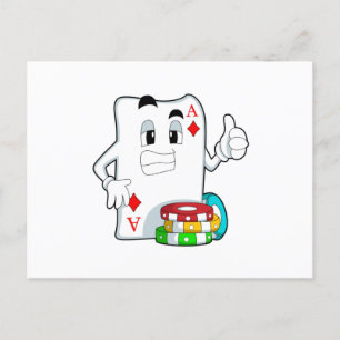 Postale Carte de poker avec jetons de poker
