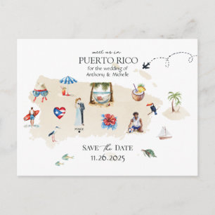 Postale Carte de Porto Rico Destination Mariage Économisez
